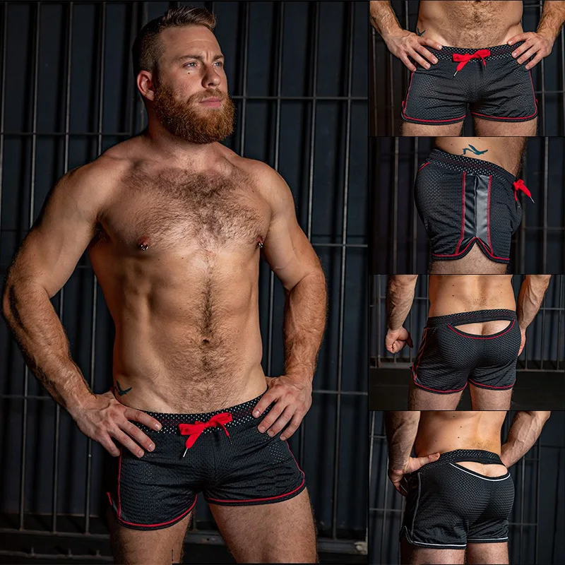 

GITF 2021 новые летние мужские стильные простые сексуальные сетчатые тканевые шорты Мужская Спортивная повседневная одежда шорты для фитнеса пляжные Боксеры Шорты