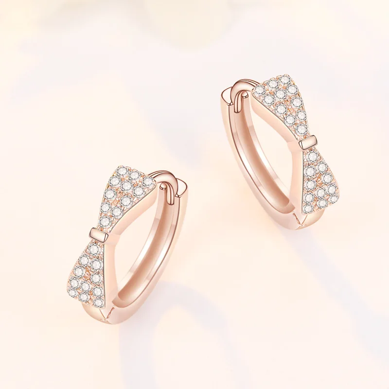 Модные женские хипстерские серьги с бриллиантовым бантом|Серьги-гвоздики| |