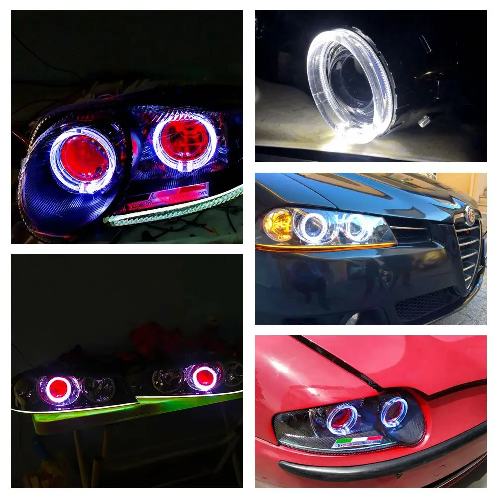 

2.5 Inch Bi Xenon Projector Lens With DRL LED Angel Eyes Shrouds Car Assembly Kit For H1 H4 H7 Xenon Car Model Free Shipping