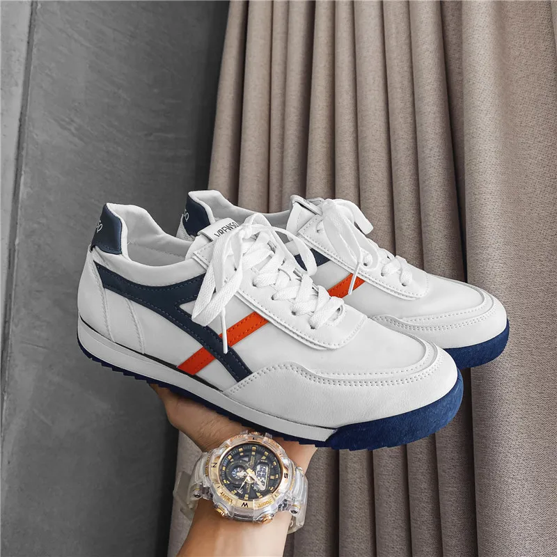 

Men White Leather Sneakers Shoes Men Fashion Male Casual For Men's Sneakers Light Breathable Sport Trainers Canvas Sneaker