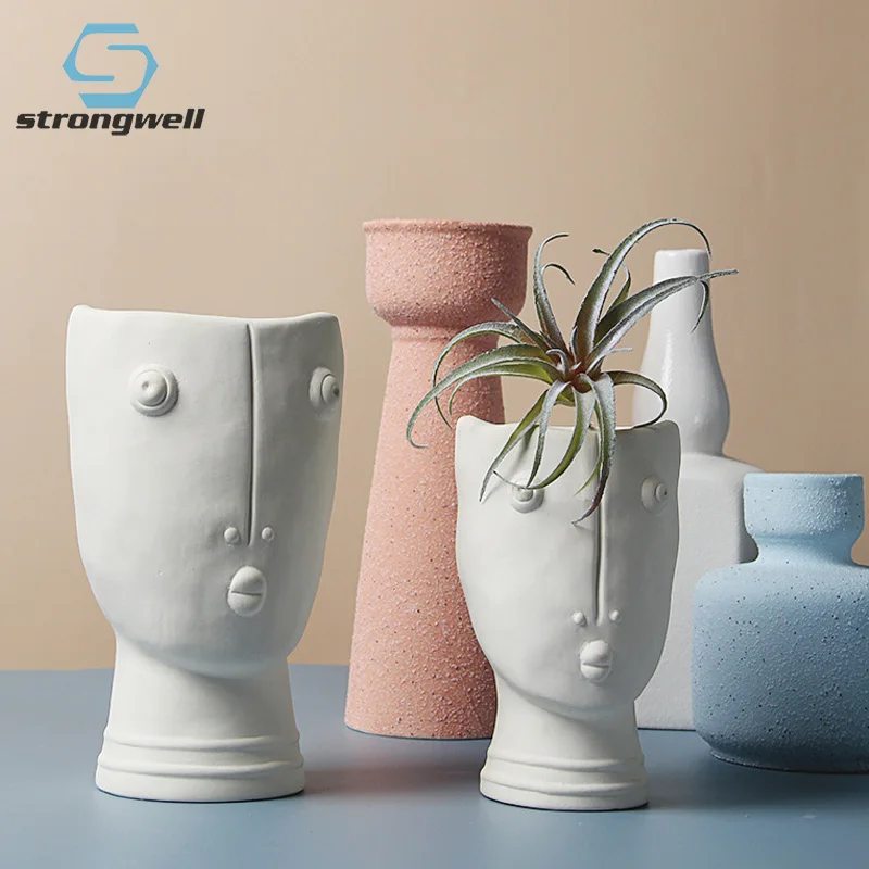 Strongwell скандинавский абстрактный керамический цветочный горшок с человеческим