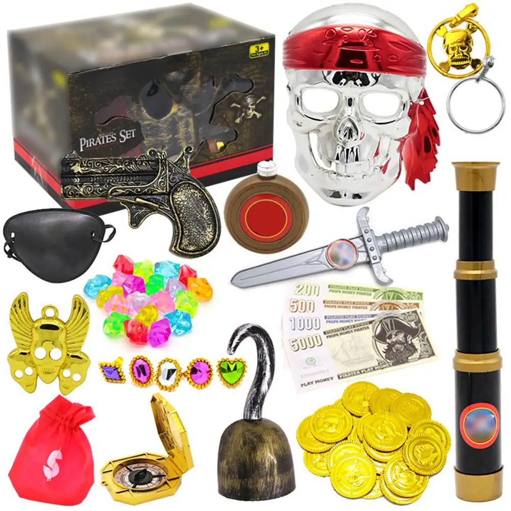 Набор игрушек с пиратским сокровищами празднивечерние комплект компасом