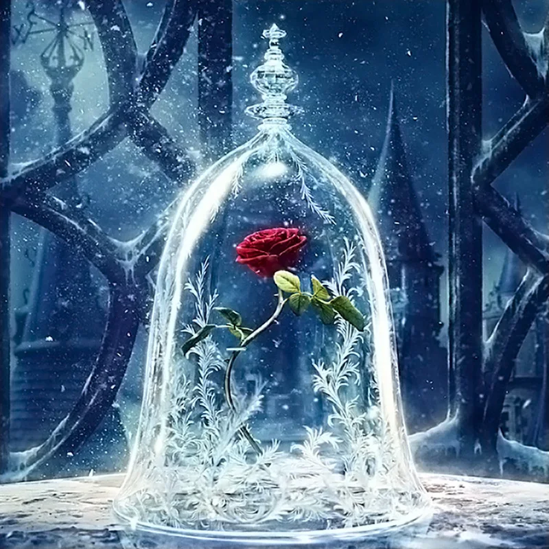 DIY гостиная спальня Висячие картины красная роза в стекле 5D краски по бриллианту