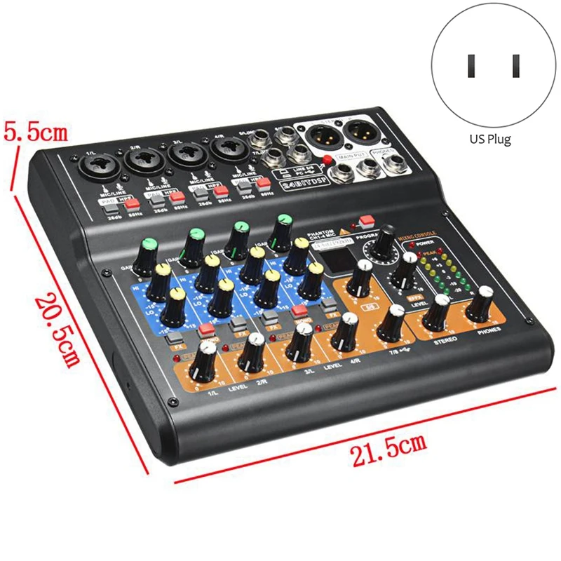 Профессиональный 8 каналов o микшерная консоль Mini USB цифровой DJ Миксер с