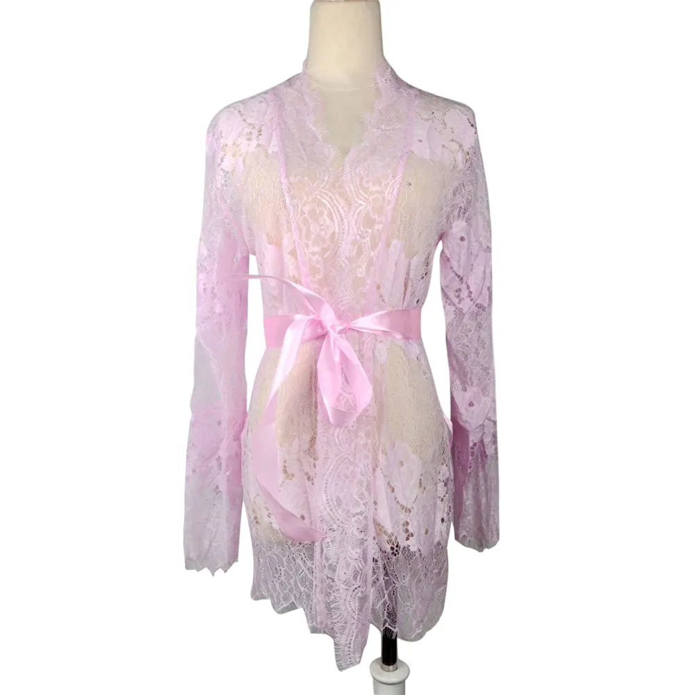 Женская сексуальная эротическая ночная рубашка Babydoll кружевное прозрачное белье с ресницами Сексуальная v-образная пижама халаты стринги женская пижама Интимная* X