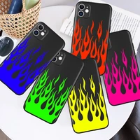 fashion flame pattern green red phone case for iphone 12 mini 5 6 6s 7 8 se plus x xs xr 11 pro max coque funda silicone cover