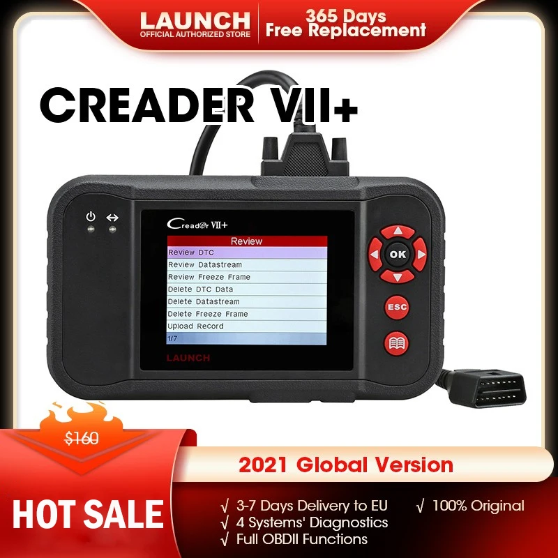 

Launch Creader VII Plus Car Diagnostic Tool Auto Scanner Engine Transmission ABS SRS Airbag Scan Tools Automotive Scaner