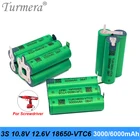 Turmera 3S 10,8 V 12,6 V 18650 VTC6 3000mAh 6000mAh литиевая батарея 30A полоски для пайки для отвертки батарея Shurika настроить