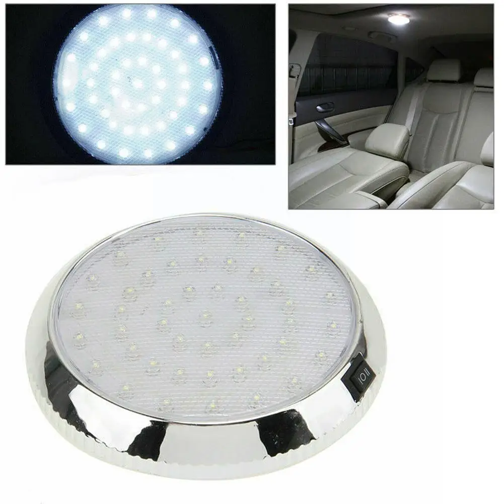 

Car Interior Reading LED Lights Roof Mounted Round 46 12V DC Truck Bus Dome Lamps Camper Beads LED Ceiling For Van Q1N1