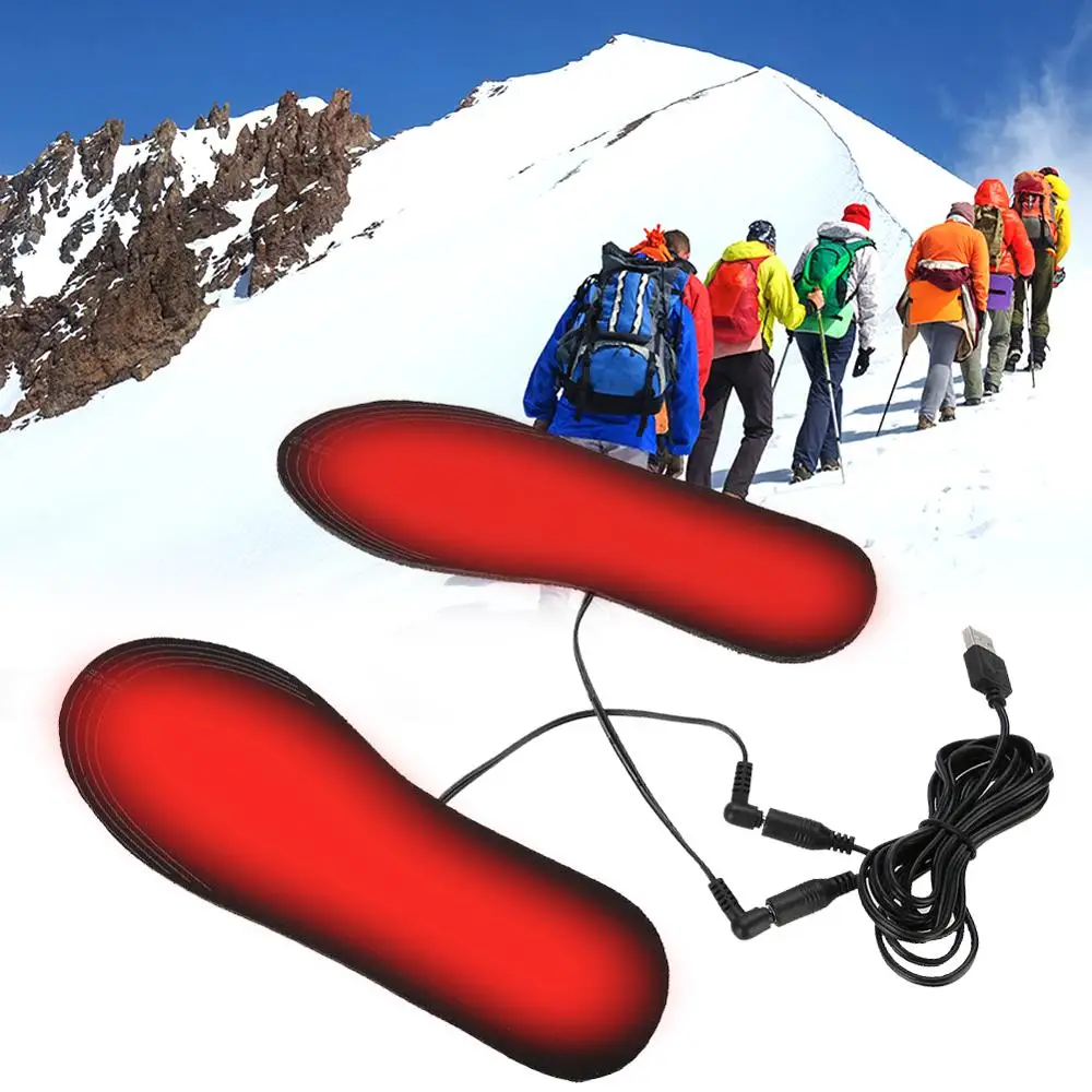 Стельки с электроподогревом унисекс мягкие стельки на зиму зарядка через USB