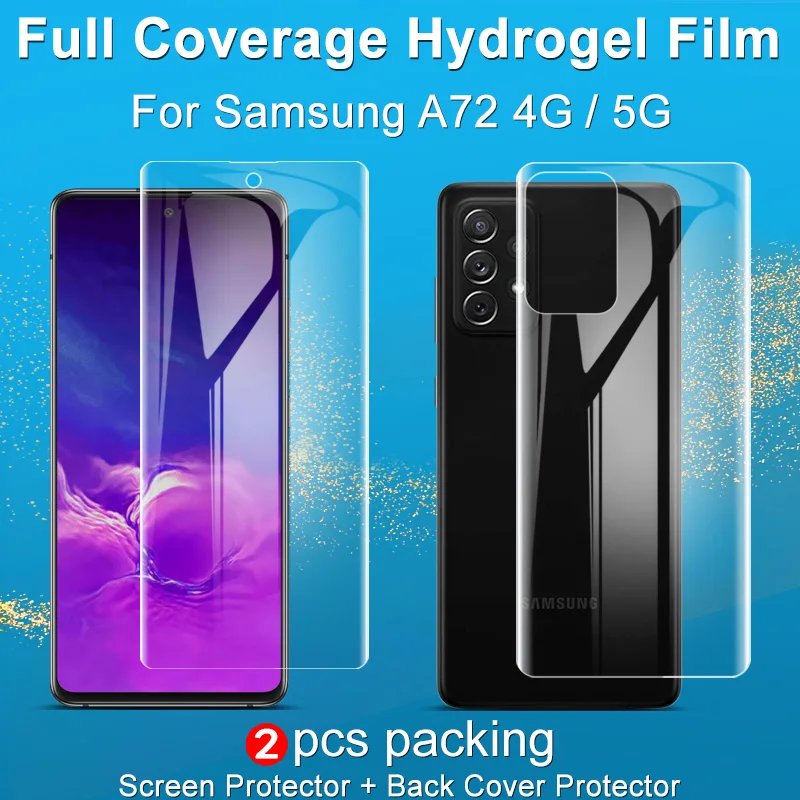 

IMAK 2 шт./упак. прозрачная HD гладкая Гидрогелевая пленка для Samsung Galaxy A72 4G 5G защита для экрана передняя крышка