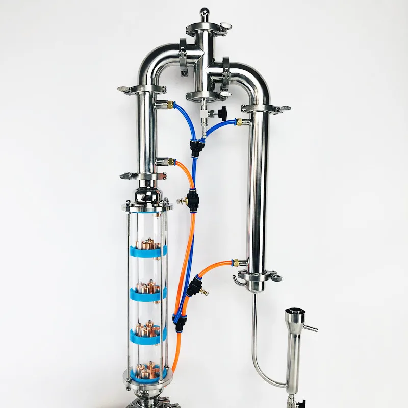 Дистиллятор с канавками 2 дюйма набор медных тарелок 3 дистилляционными линзами и