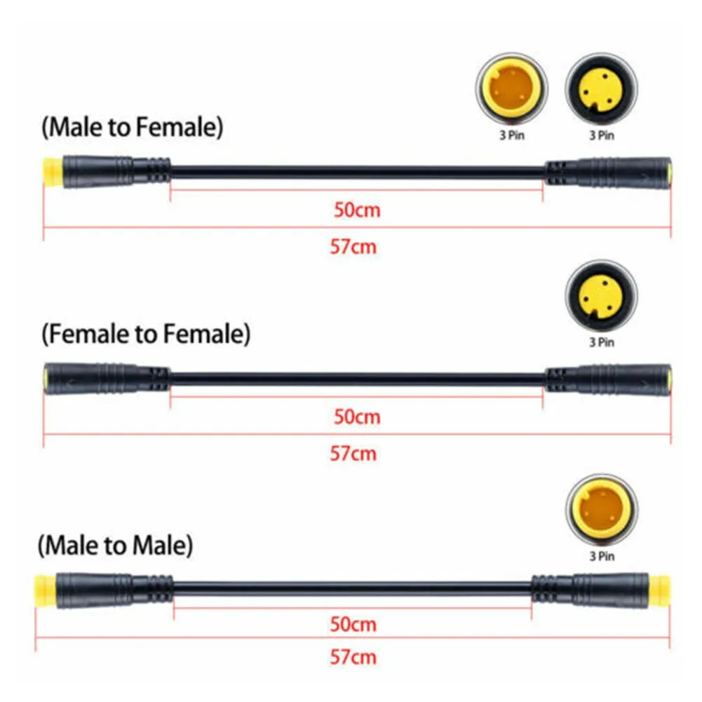 

EBike Electric Bicycle 3 Pin For BicycleElectric Scooter AccessoriesSensor Thumb Throttle Extension Cable For BAFANG