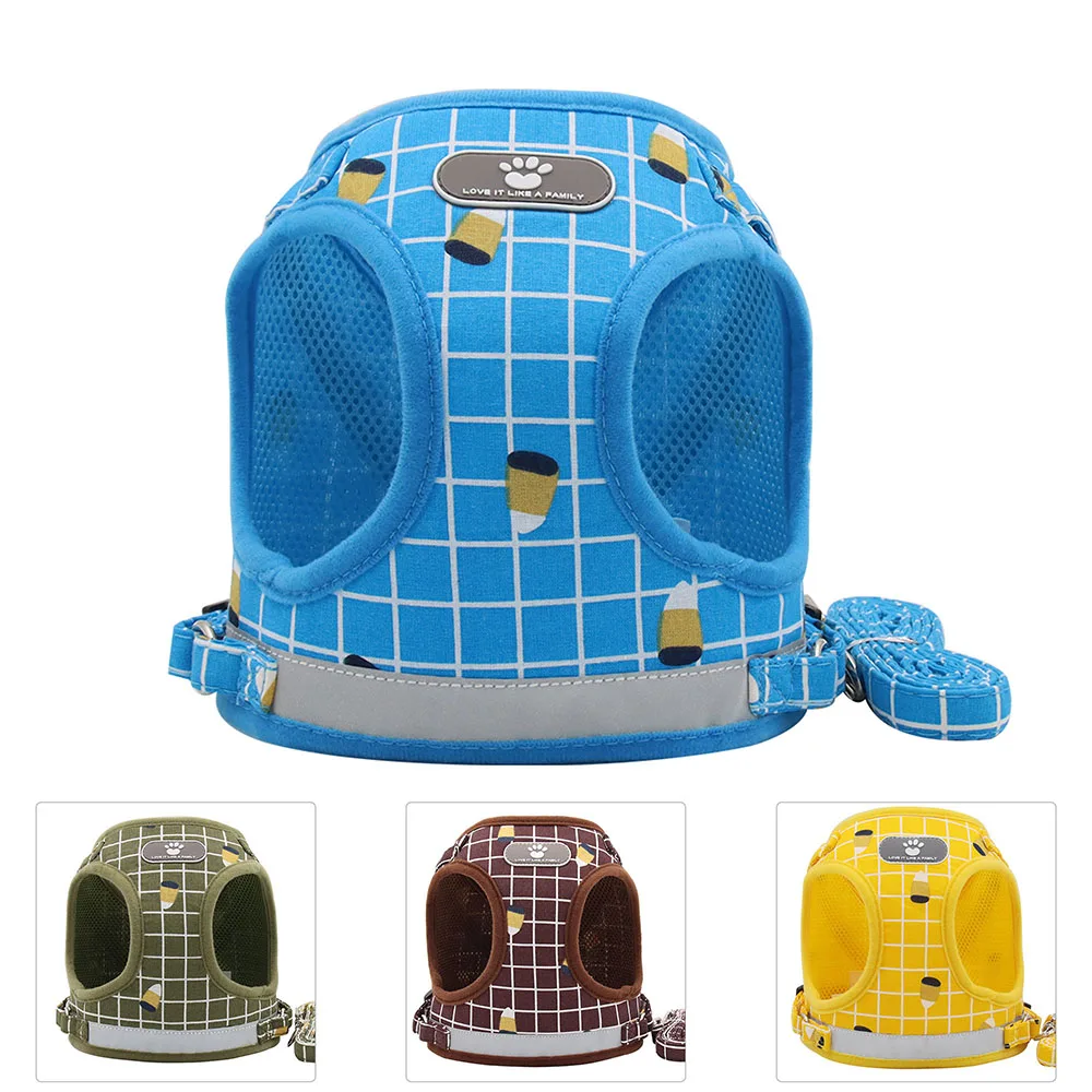 

Светоотражающая шлейка для собак, жилет из полиэстера и хлопка, не тянется, для прогулок с питомцами, средних и больших питомцев