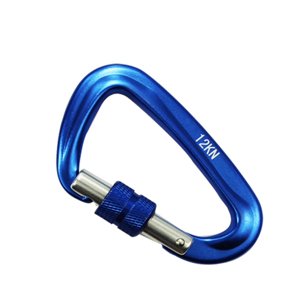 

12KN Hiking Carabiners Carabiner Keychain Heavy Duty D-type Clips Aluminum Alloy Hook for Hammocks Camping Outdoor Equipment