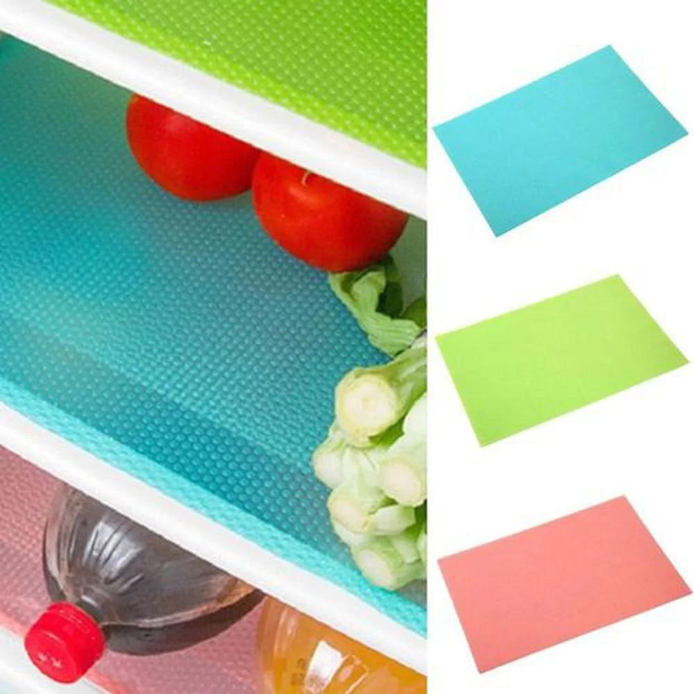 

4pcs Antibacterial Antifouling Moisture Absorption Pad Refrigerator Mats For Home And Kitchen Kichen Tool