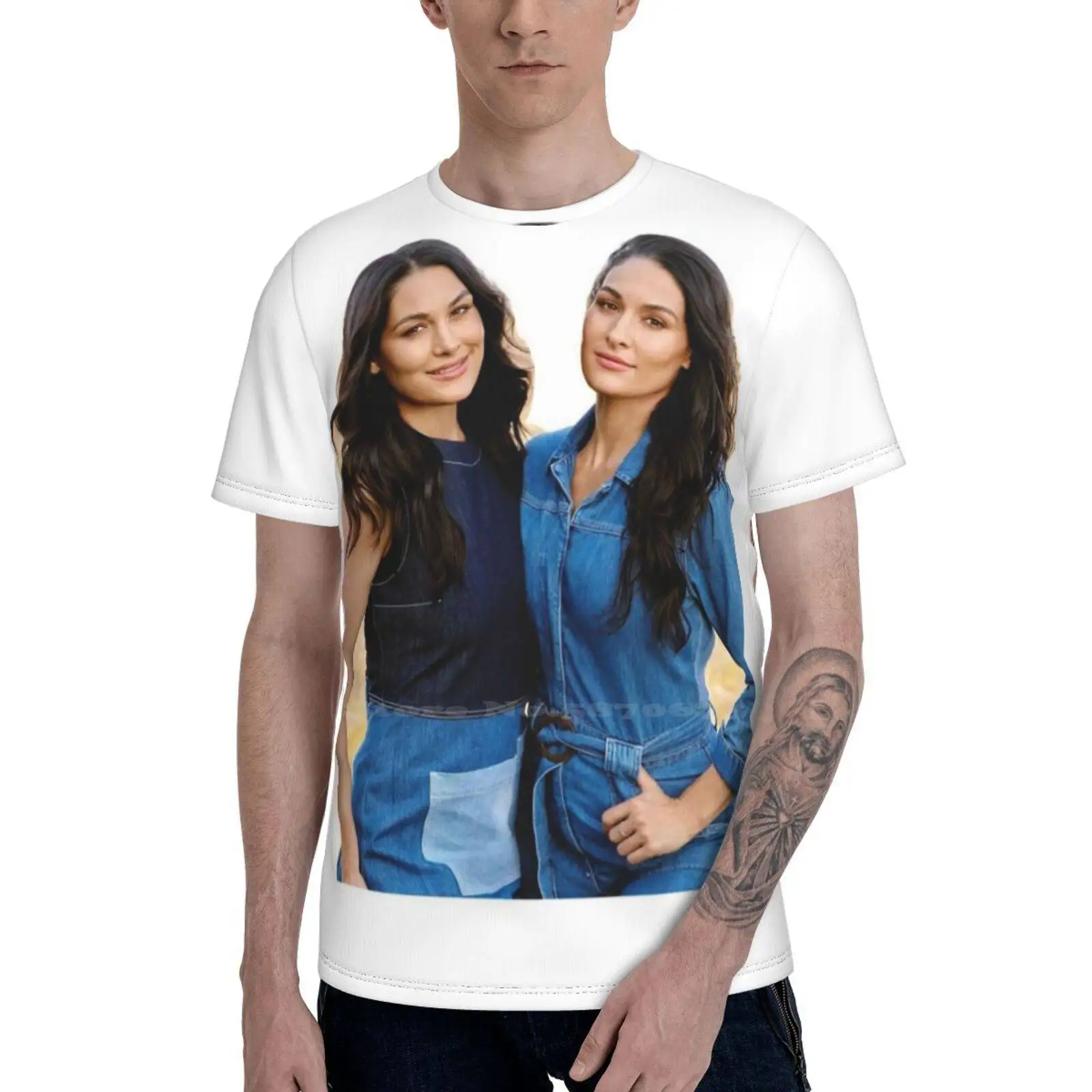 Футболка унисекс Bella Twins с 3D принтом крутая футболка надписью Bellatwins Nikkibella
