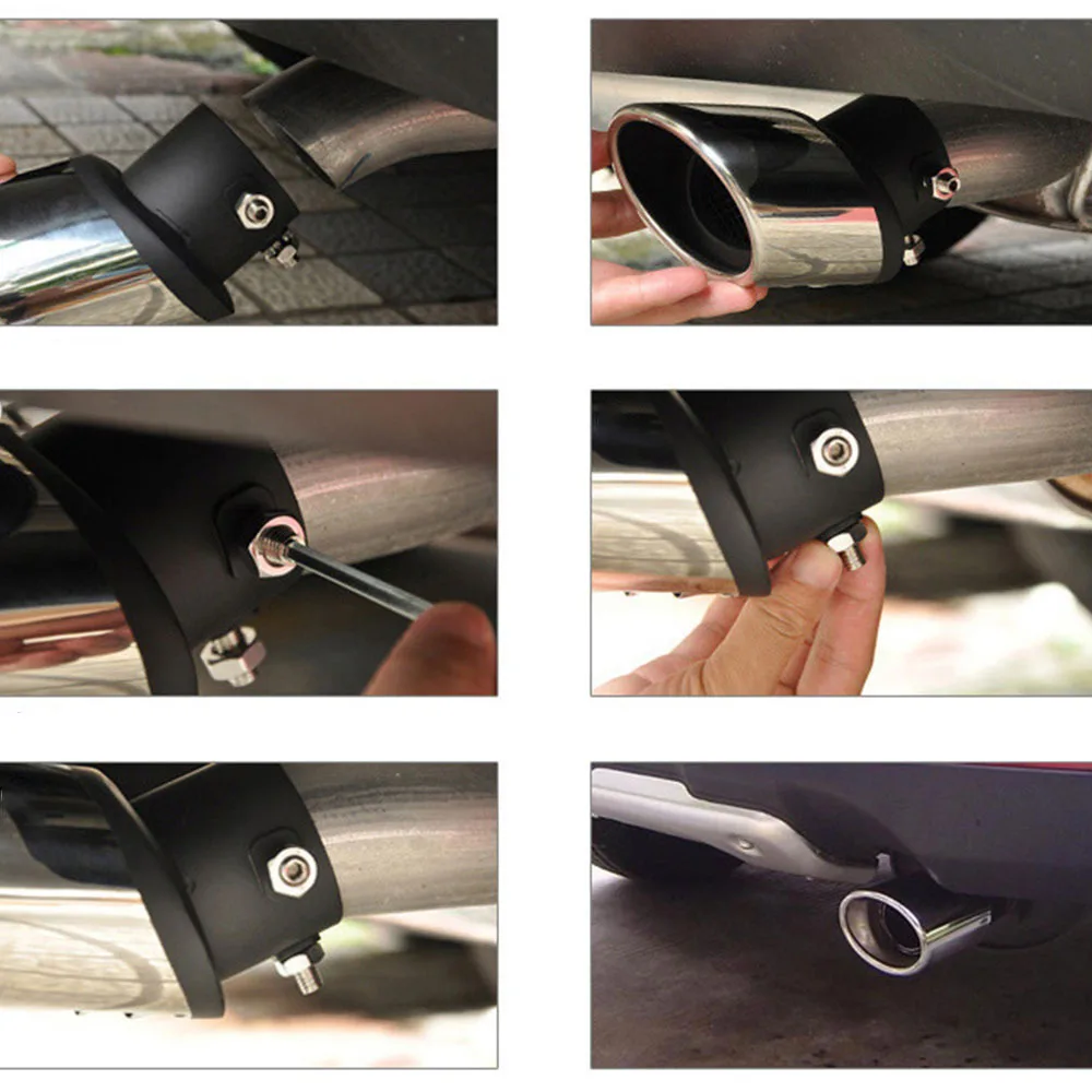 Автомобильный круглый изогнутый глушитель выхлопной трубы наконечник из