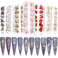 120pcs ab crystal rhinestones mixed shape flat back super glitter 3d charm gems diy nails art decor accessories