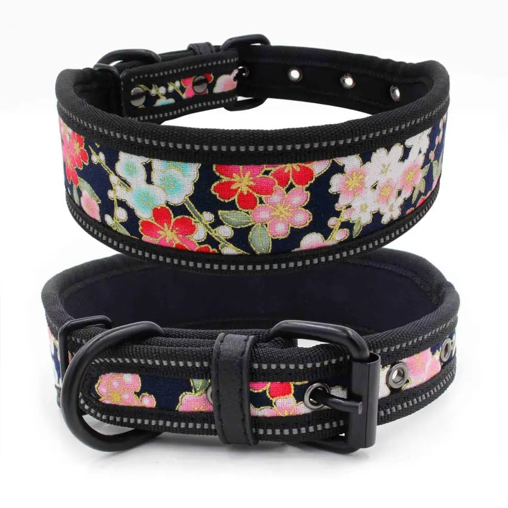 4 Nylon Dog Collar Reflective Adjustable Pet Collars for Medium Large Dogs S M L Size - Цвет: 4