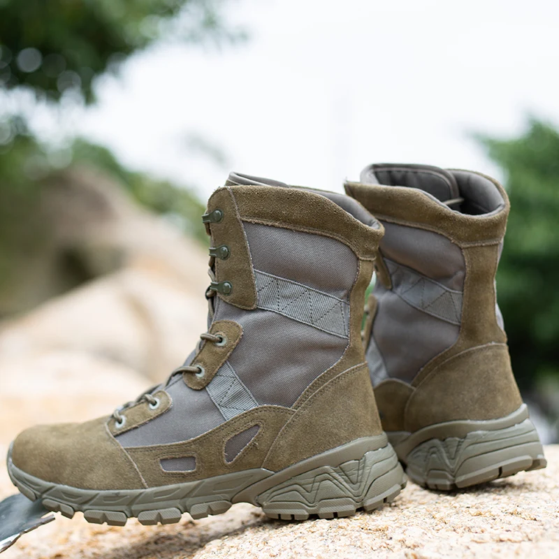Ботинки мужские тактические из натуральной кожи военные рабочие ботинки до