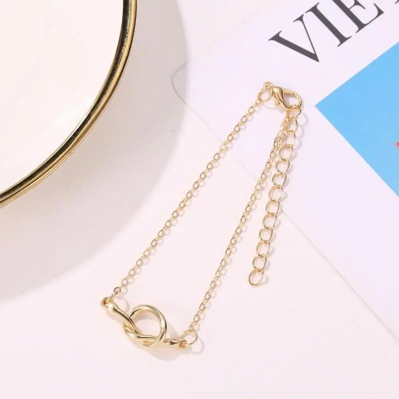 Новый модный металлический женский браслет с узлом стальной геометрический