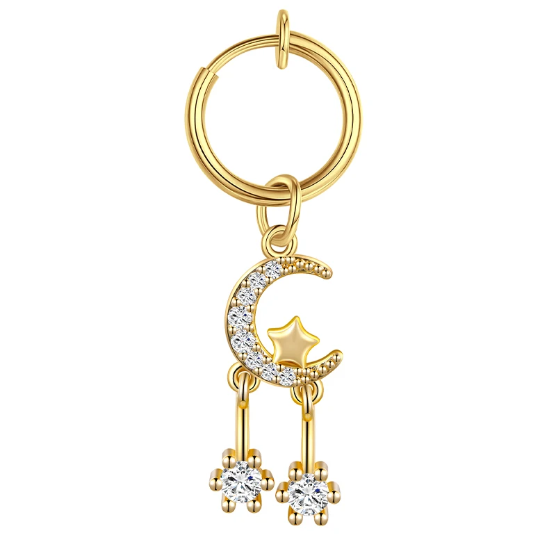 Золотые кольца для пупка Поддельные серьги-клипсы пирсинга живота не пирсинг