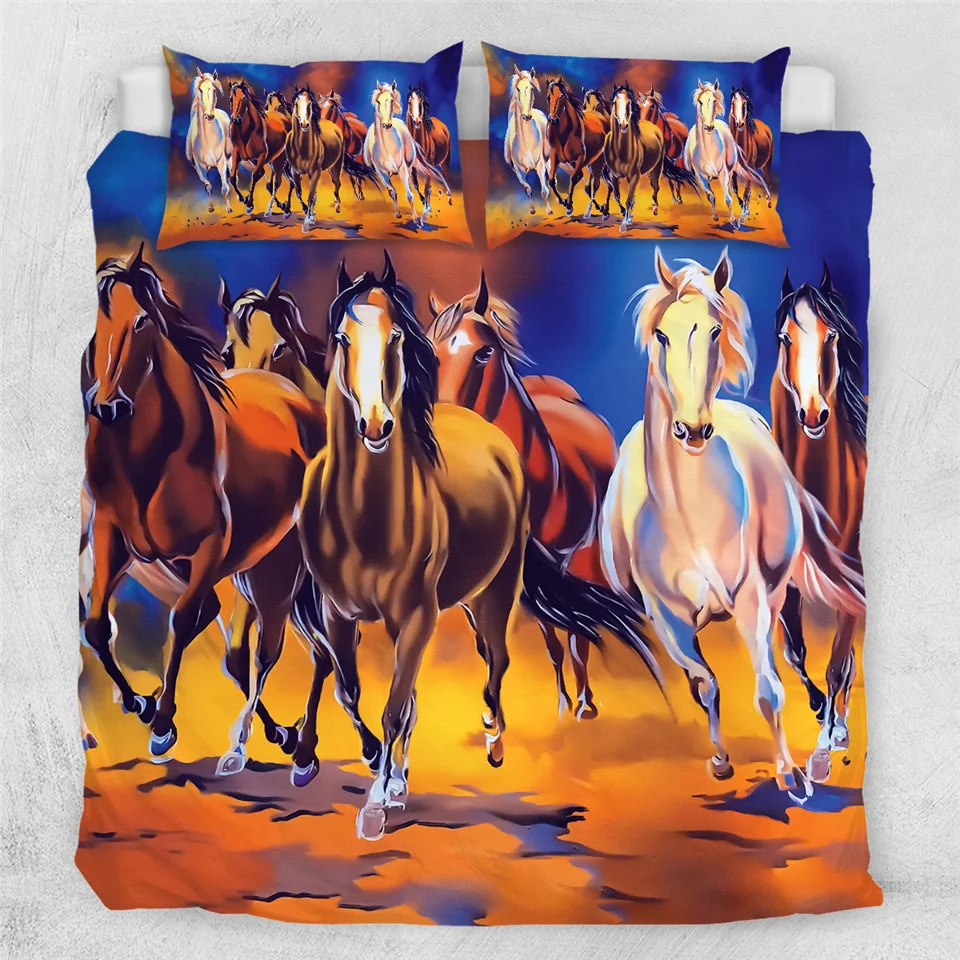 Постельные принадлежности Outlet Horses Постельный набор 3D Dusty Lightning принтованный пододеяльник двойной для взрослых покрывало для кровати фотография постельное белье 3 шт