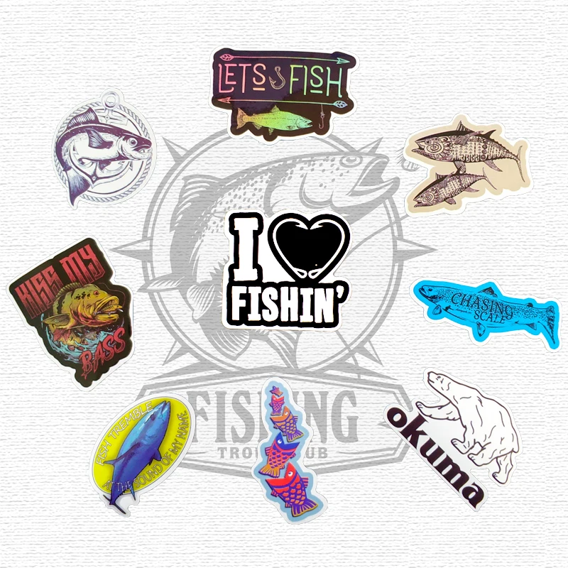 50 шт. забавные креативные ловить рыбу наклейки для окна чемодан Скейтборд