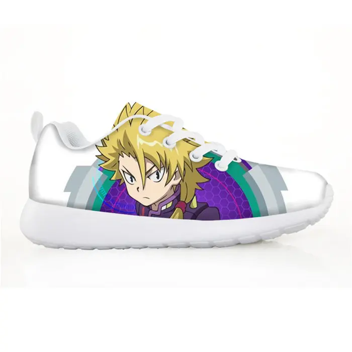 Изготовленный на заказ Мода: Beyblade Burst с рисунком, детская спортивная обувь для детского сада для мальчиков и девочек; повседневные туфли на плоской подошве дышащие туфли на шнуровке - Цвет: Прозрачный
