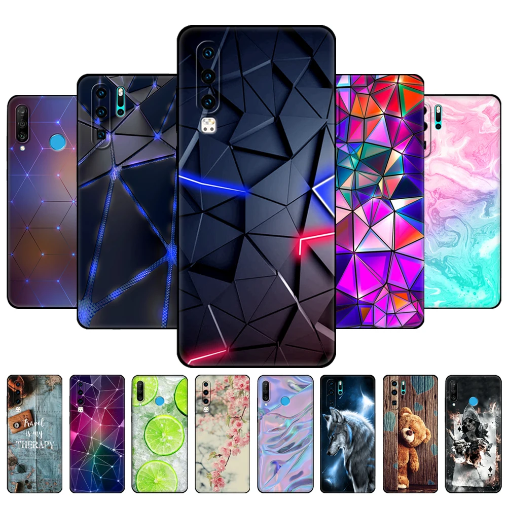 

For Huawei P30 Case P30 Pro Case P30 Lite Case P30Pro VOG-L29 ELE-L29 P30Lite P 30 Lite Cover Silicon Phone Back black tpu case