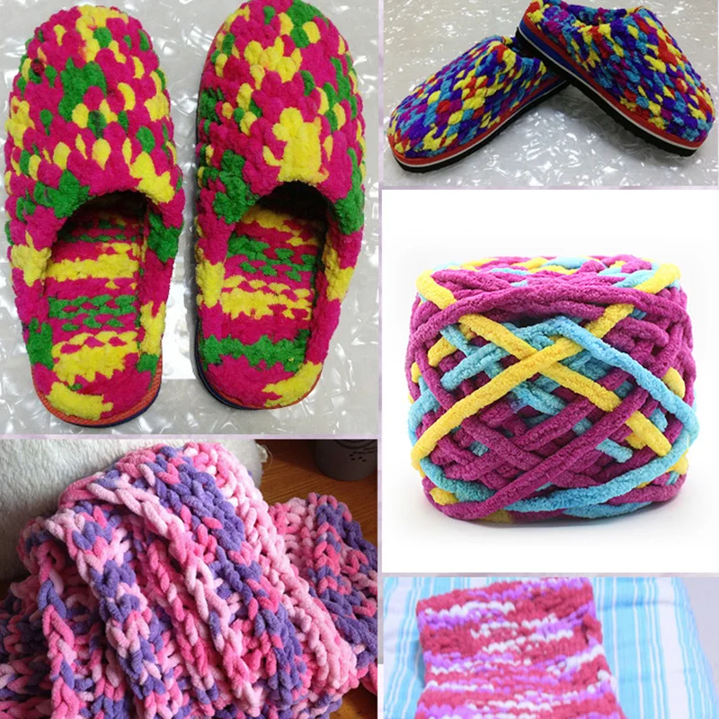 Новинка разноцветная пряжа шарф ручной работы вязаная маленькая ледяная линия