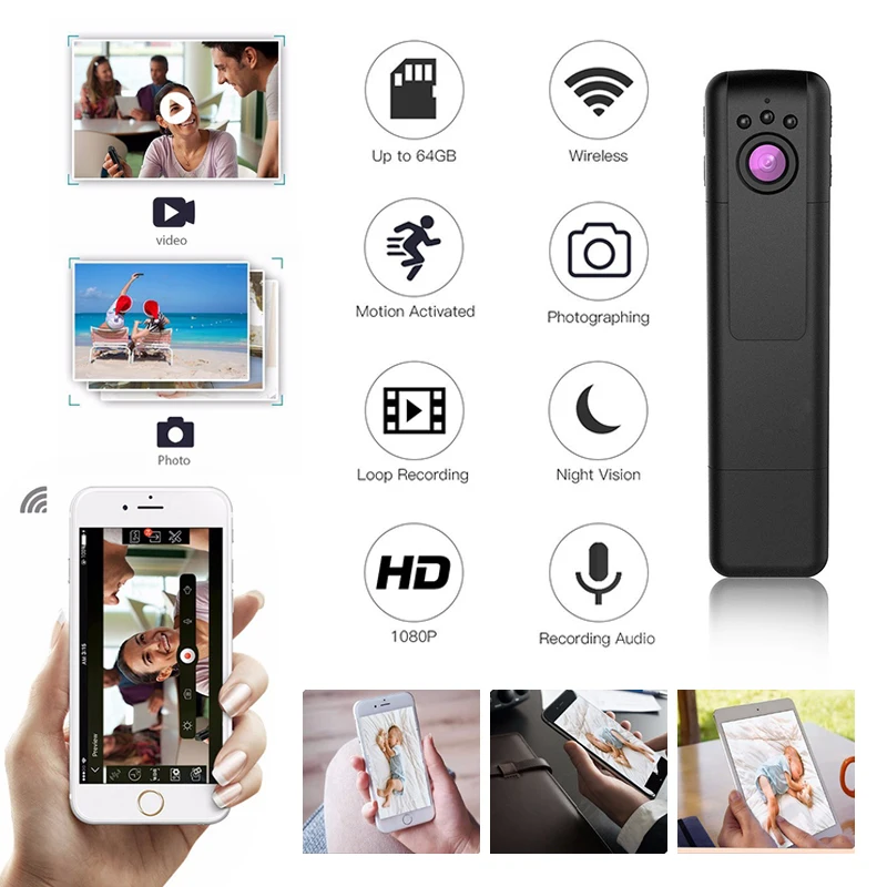 Мини камера C11 с Wi Fi Full Hd 1080P ручка ночным видением датчиком движения мини