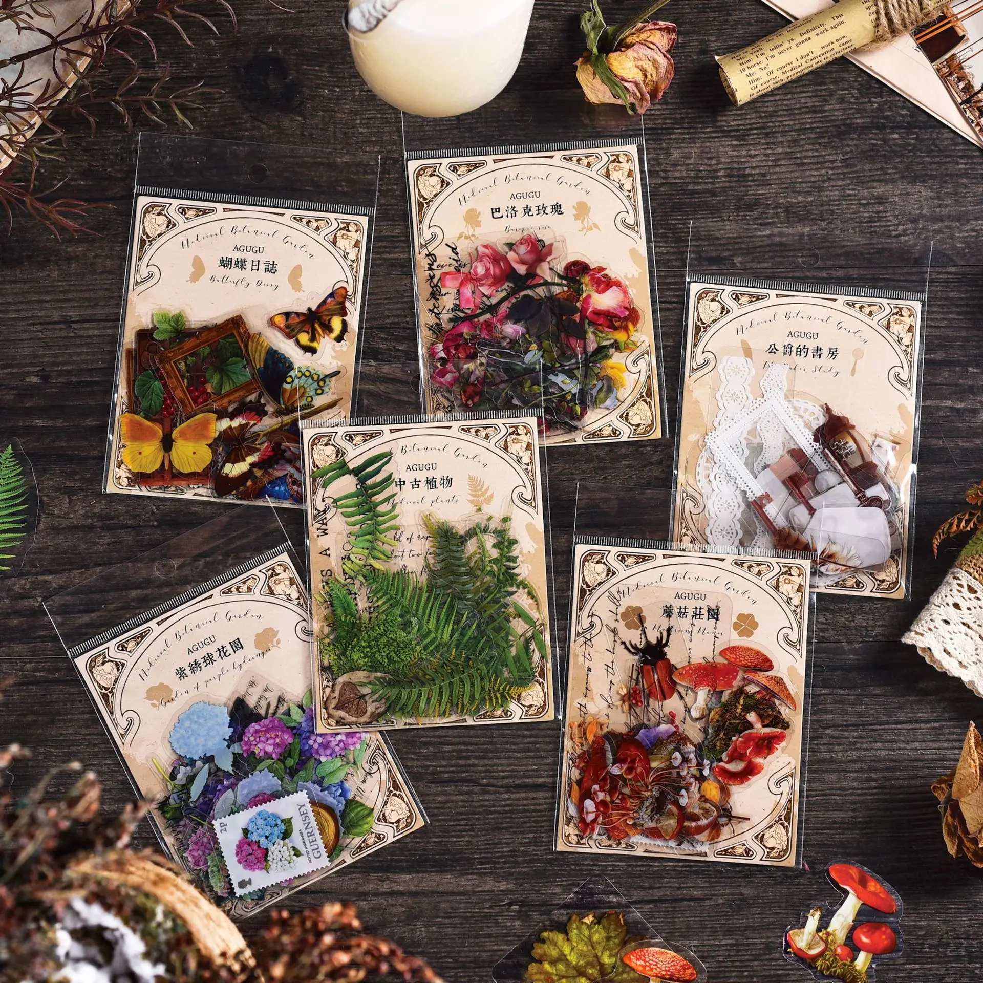 

20pcs/lot Kawaii Stationery Stickers Retro Botanical Garden Series Diary Planner Decorative Mobile Stickers Scrapbooking DIY