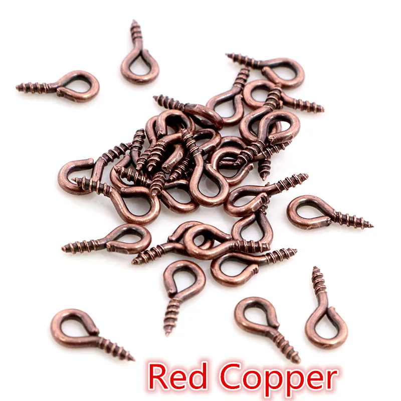 200pcs/Lot Small Tiny Mini Eye Pins Eyepins Hooks Eyelets Screw Threaded 8 Colors Clasps Hooks DIY Jewelry Making Accessories images - 6