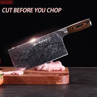 chinese chef knife blade easy to cut meat fish dish non slip color wood handle handmade knife kitchen couteau kitchen knife