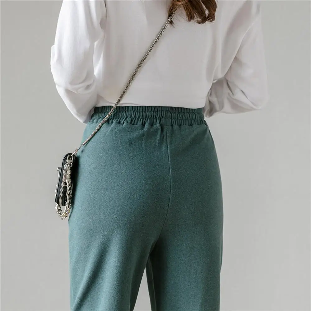 Модные женские брюки бархатные зимние большого размера шаровары | Женская одежда