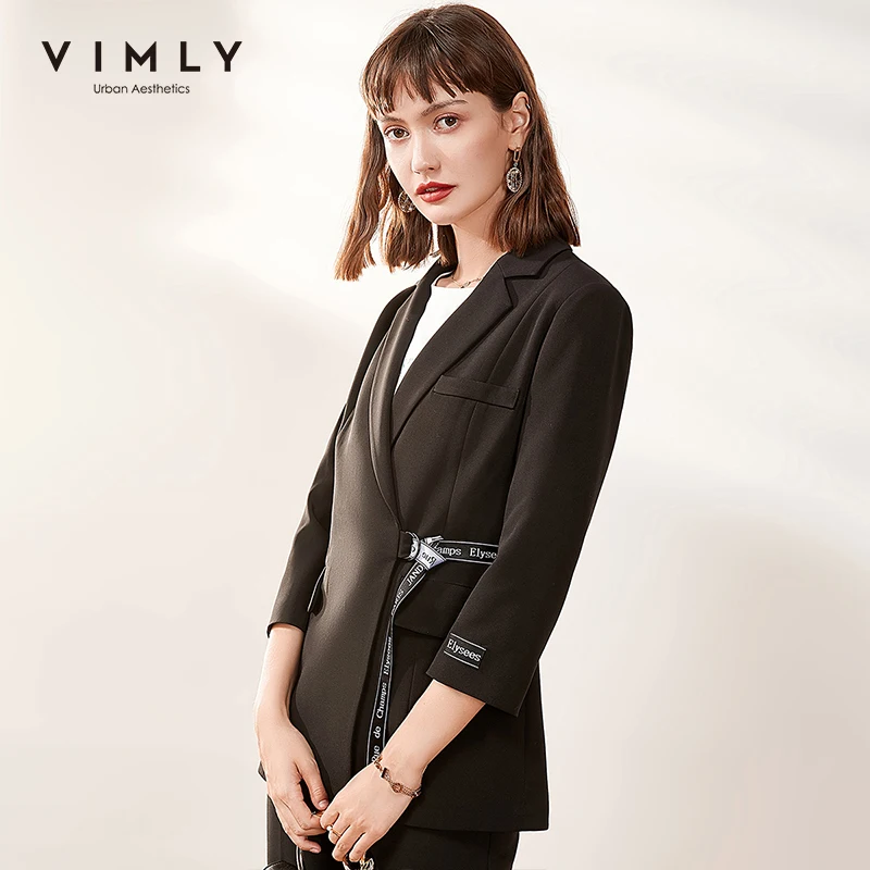 Женские блейзеры Vimly для офиса элегантный однотонный блейзер с отложным