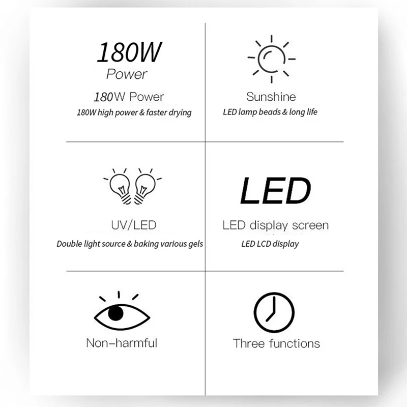 

180W Nail Lamp SUN X7 MAX 57LED UV Lamp Phototherapy Nail Polish Dryer Lamp Auto Professional Lamp for Manicure