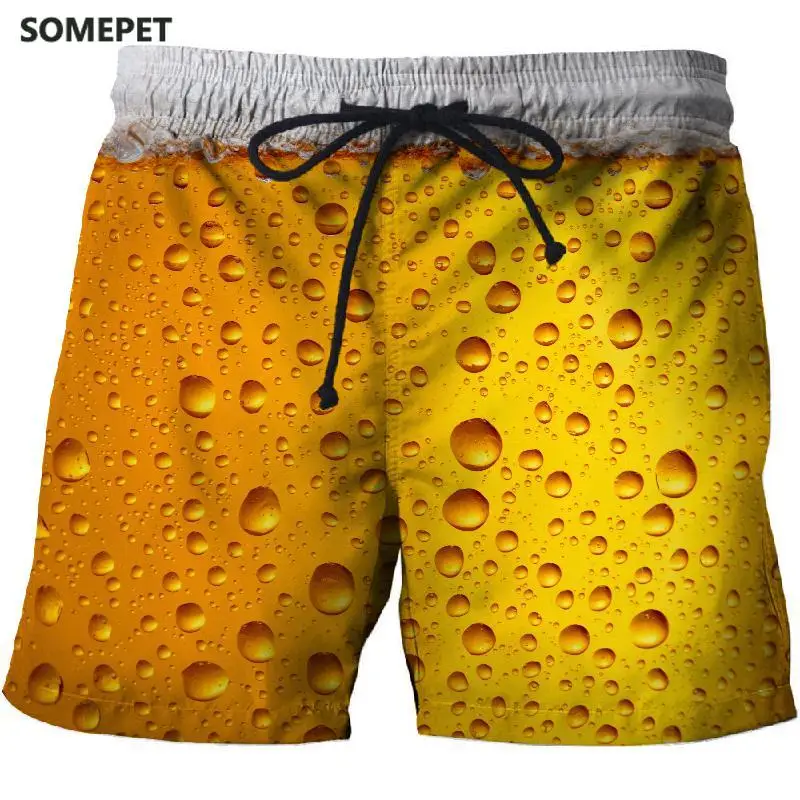 

2020 summer beer 3D printing casual beach shorts Mascuino gym street men's resort shorts fashionable sports men's pants