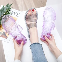 non slip slippers for women color summer transparent hollow sandals ladies home bathroom crystal slippers fashion jelly shoes