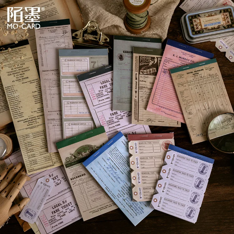 30 шт. упак. ретро блокнот с печатью на билете записная книжка дневник