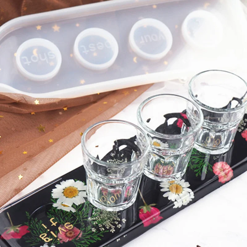 

Смола поделки из хрустальной Эпоксидной Силиконовые формы стеклянный поднос для Вина Вино Стойка для пивных банок силиконовый зеркальный ...