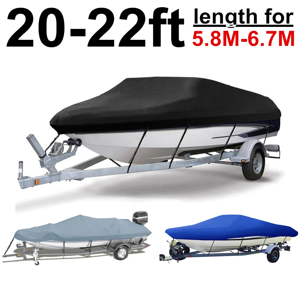 20ft 21ft 22ft 210D дождь водонепроницаемый чехол для лодки на прицепе рыба-Лыжная V-образная скорость лодка, черный, серый, синий и 5,8 M-6,7 M D40