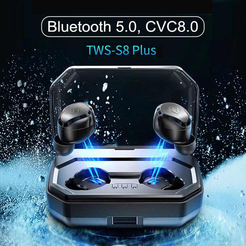 TWS S8Plus Беспроводные Bluetooth 5 0 наушники IPX6 Водонепроницаемая гарнитура сенсорное
