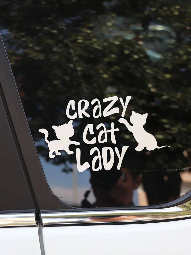 ZTTZDY 18 4*10 5 см Crazy Cat Леди стикер автомобиля два котята виниловая наклейка