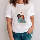 Белая футболка с графическим принтом, летняя Базовая женская футболка с круглым вырезом и мультяшным принтом, простой женский топ с коротким рукавом, Женская Креативная одежда