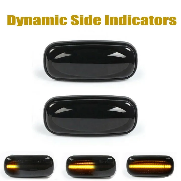 

2pcs Yellow Car Dynamic LED Side Marker Light Turn Signal Lights Lamp For Land Rover Discovery 99-04 Defernder Freelander 02-05