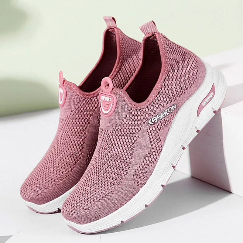 

Winter Casual Women Mesh Sneakers Ladies Flats Slip On Vulcanied Shoes New Non Slip Platform Comfort Shoe Woman Fashion 2021