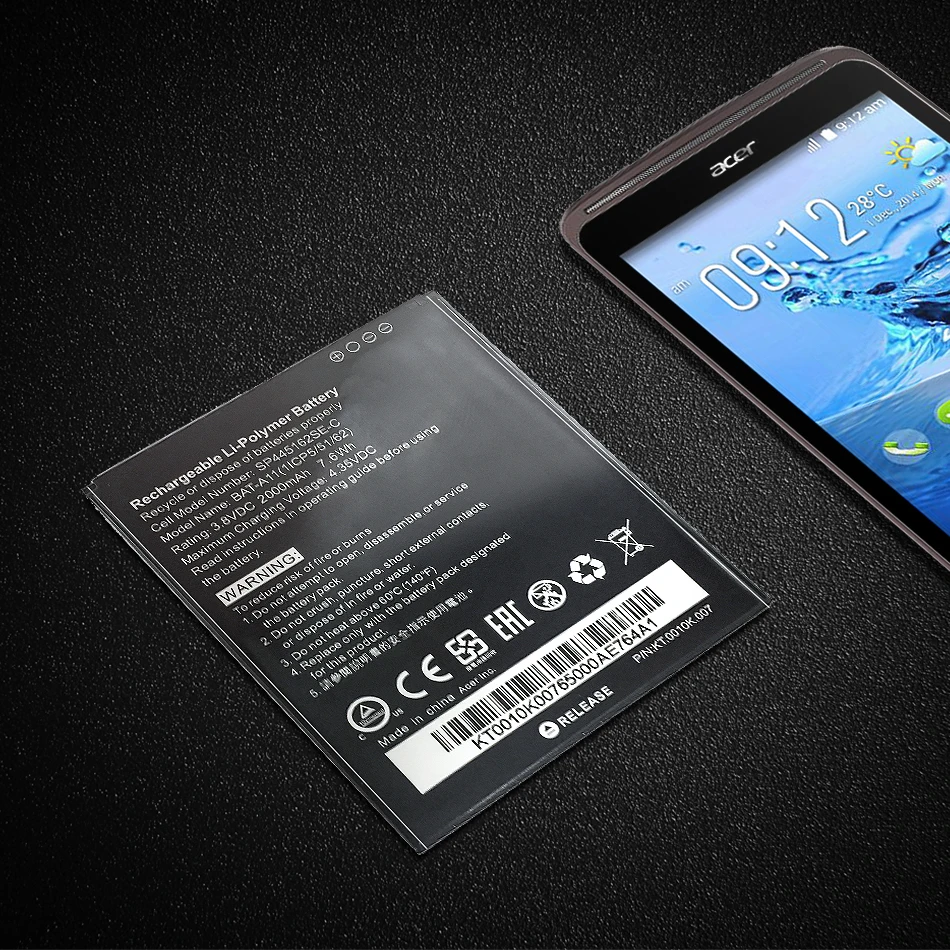 Протестированный литий-полимерный аккумулятор 2000 мАч для Acer Liquid Z410 T01 Z330 BAT A11